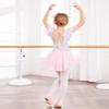 Arshiner Girls Shiny Ruffle Sleeve Ballet Leotard with Skirt Criss-Cross Back Dance Dresses Pink Floral for 4-5 Years view 4