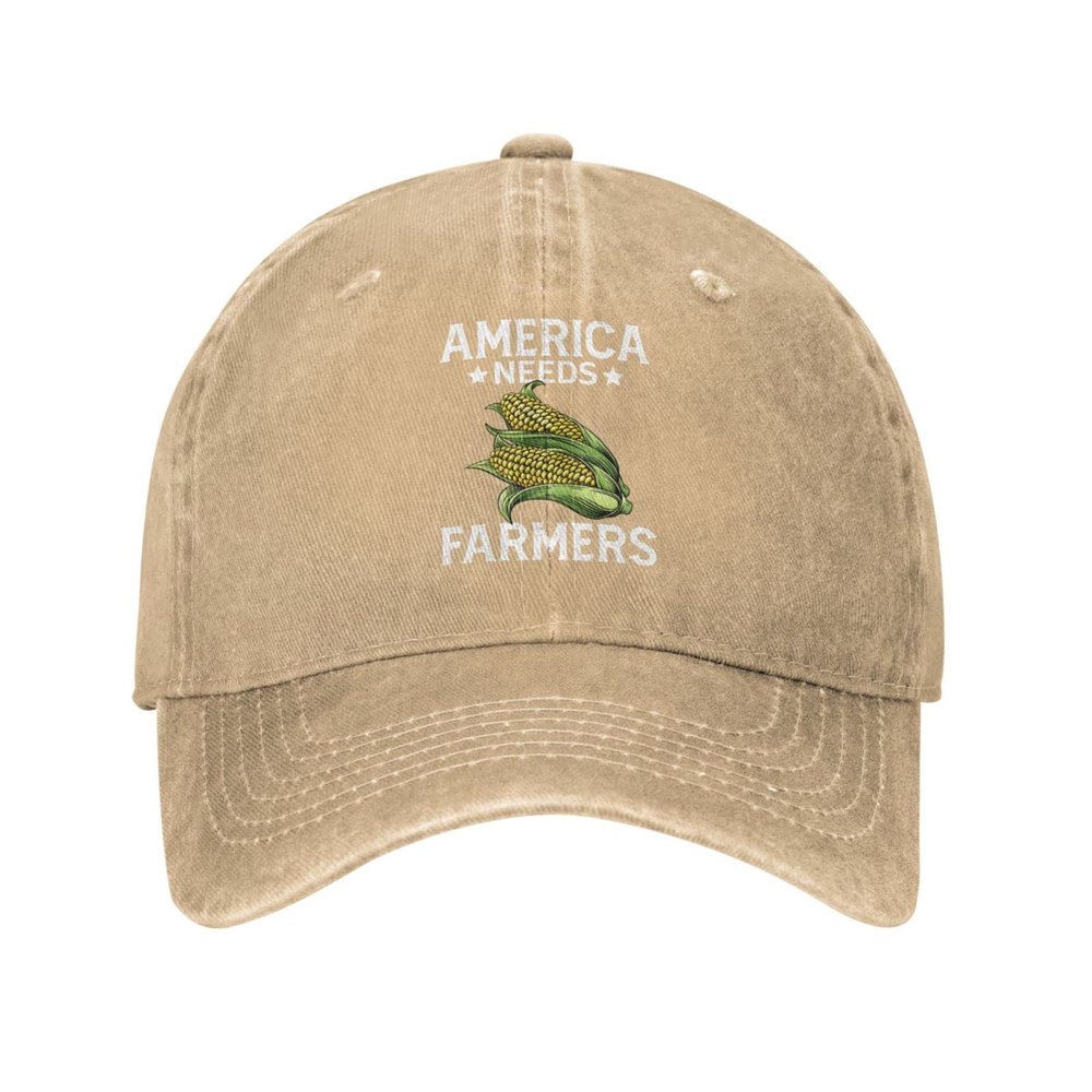 American Farmer Cap America Needs Farmers Hat Men Dad Hat Vintage Cap Natural
