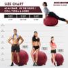 Husband Pillow Exercise Ball Case Cover Only - 85cm/40in, Maroon Mirco Plush Soft Cover for Yoga, Pilates, Fitness Balance Stability, Office Ball Chair Seat. Soft & Slip Resistant, Pro Guide view 2