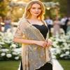 EASEDAILY Women's 1920s Shawls and Wraps for Evening Party Dress Sparkling Sequin Deco Wedding Scarf for Bride view 4