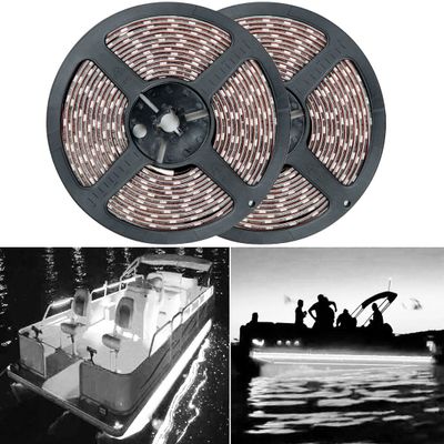 Seaponer Pontoon Boat Light, Marine Led Light Strip for Duck Jon Bass Boat Sailboat Kayak Flex Lighting for Boat Deck Accent Interior Lights Fishing Night, White, 12v, 10m (32.8ft)