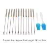 Stainless Steel Handheld Fondue Sticks , 12pcs Fondue Forks , 24cm Meat Sticks with Heat Resistant Handle for Cheese Chocolate Fondue Roast Marshmallows Meat , Fondue Forks Fruit Forks Fondue Sticks view 2