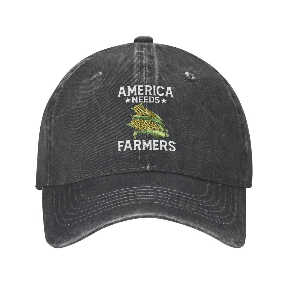 American Farmer Cap America Needs Farmers Hat Men Dad Hat Vintage Cap Black