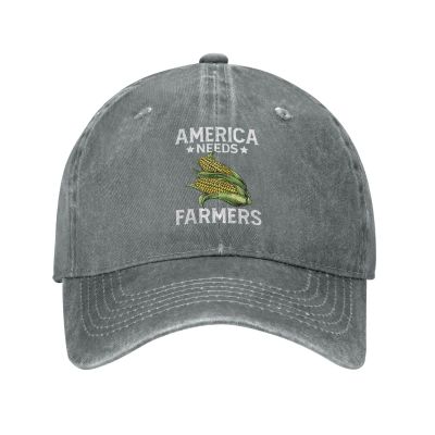 American Farmer Cap America Needs Farmers Hat Men Dad Hat Vintage Cap Gray