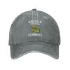 American Farmer Cap America Needs Farmers Hat Men Dad Hat Vintage Cap Gray view 1