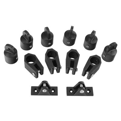 CUREOL 12 PCS Universal Boat Nylon Fittings Hardware Set Black Fits 3 Bow Bimini Top Lightweight and Durable Yacht Accessories (Color : for 25.4mm)