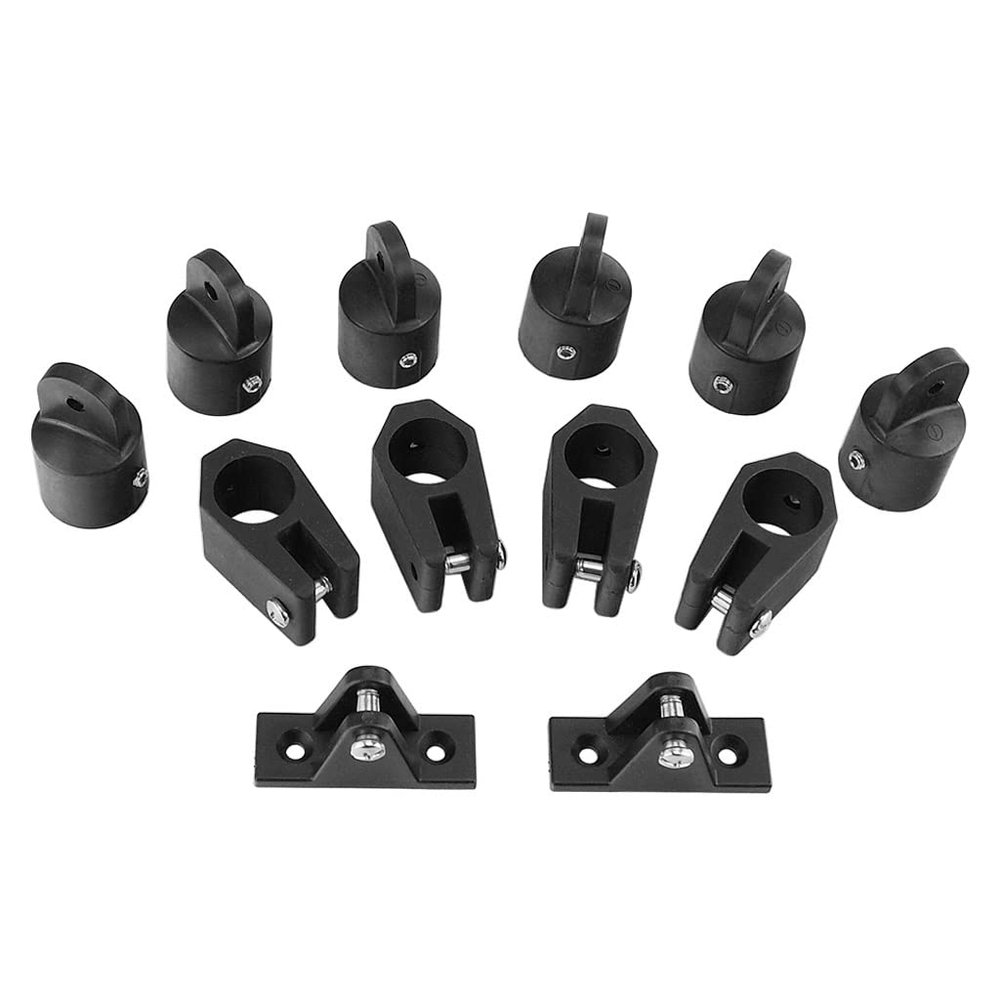 CUREOL 12 PCS Universal Boat Nylon Fittings Hardware Set Black Fits 3 Bow Bimini Top Lightweight and Durable Yacht Accessories (Color : for 25.4mm)