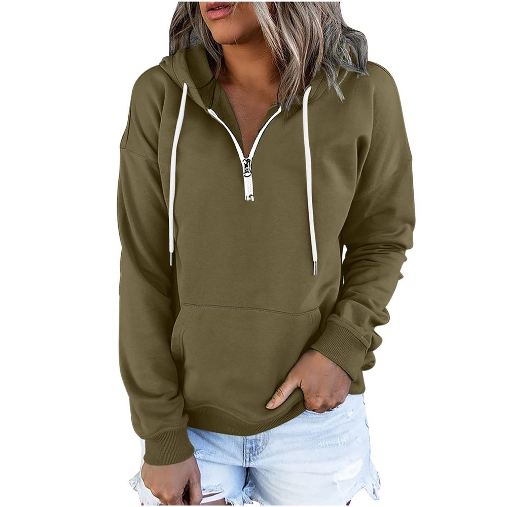 PBNBP Women's Fall Winter Fashion Hoodies Drawstring Hooded Long Sleeve Solid Color Tops Pullover Kangaroo Pockets Loose Fit Daily Wear Sweatshirts Sudaderas