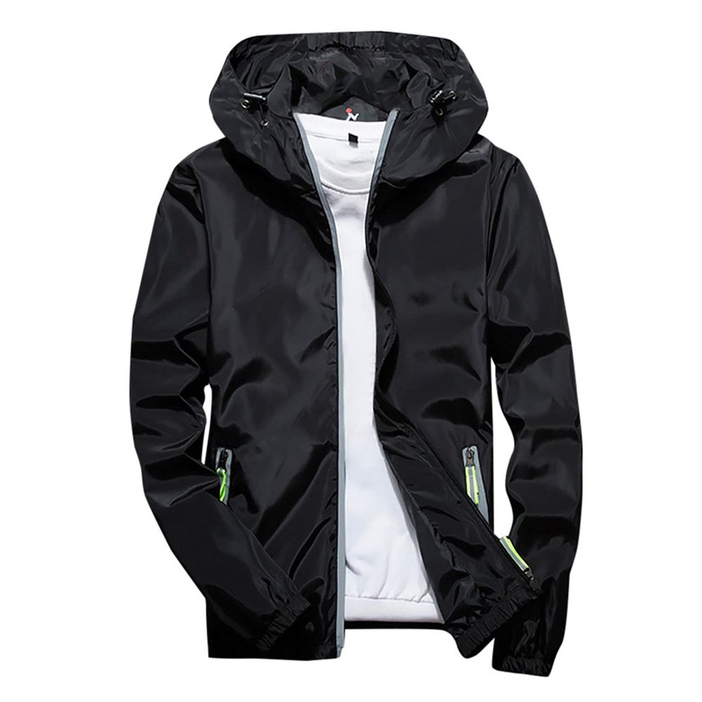 tuduoms Mens Waterproof Cycling Jacket Reflective Raincoat Windbreaker Casual Jacket Outdoor Sport Lightweight Running Jacket