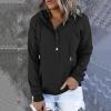 PBNBP Daily Wear Fall Winter Tops for Teen Girls Kangaroo Pockets Buttons Hooded Loose Fit Sweatshirts Pullover Solid Color Long Sleeve Comfy Hoodies Sudaderas view 2