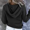 PBNBP Daily Wear Fall Winter Tops for Teen Girls Kangaroo Pockets Buttons Hooded Loose Fit Sweatshirts Pullover Solid Color Long Sleeve Comfy Hoodies Sudaderas view 3