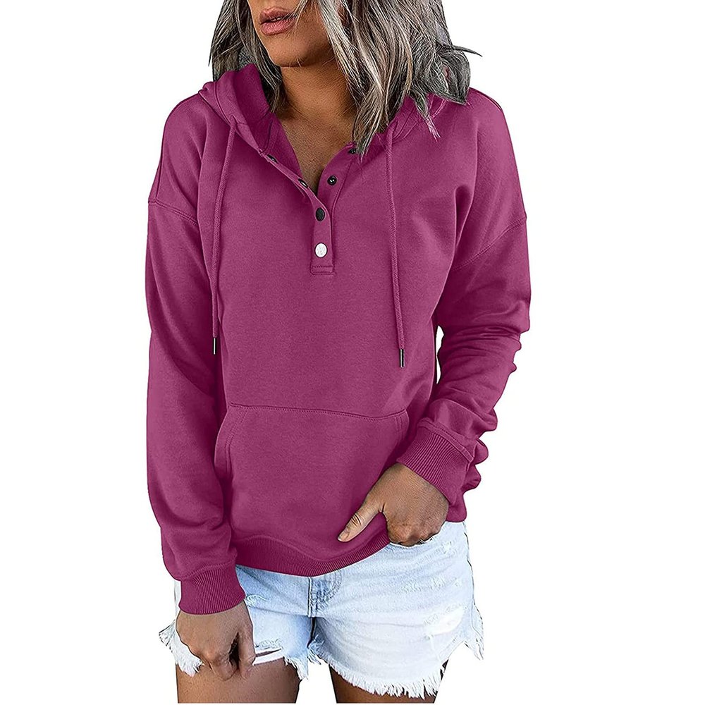 PBNBP Solid Color Tops for Teen Girls Kangaroo Pockets Drawstring Fall Winter Loose Fit Sweatshirts Pullover Hooded Daily Wear Long Sleeve Comfy Hoodies Sudaderas