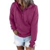 PBNBP Solid Color Tops for Teen Girls Kangaroo Pockets Drawstring Fall Winter Loose Fit Sweatshirts Pullover Hooded Daily Wear Long Sleeve Comfy Hoodies Sudaderas view 4