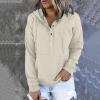 PBNBP Loose Fit Long Sleeve Sweatshirts for Teen Girls Kangaroo Pockets Hooded Casual Fall Winter Hoodies Pullover Buttons Daily Wear Solid Color Tops Sudaderas view 2