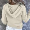 PBNBP Loose Fit Long Sleeve Sweatshirts for Teen Girls Kangaroo Pockets Hooded Casual Fall Winter Hoodies Pullover Buttons Daily Wear Solid Color Tops Sudaderas view 3