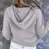 PBNBP Solid Color Tops for Teen Girls Kangaroo Pockets Buttons Fall Winter Loose Fit Sweatshirts Pullover Hooded Daily Wear Long Sleeve Basic Hoodies Sudaderas view 3