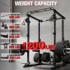 RitFit Multi-Function Power Rack Cage PPC-P3 with Adjustable Cable Crossover System,1200LBS Capacity, Full Home Gym Workout with J-Hook, Landmine and Other Attachments-Black view 3