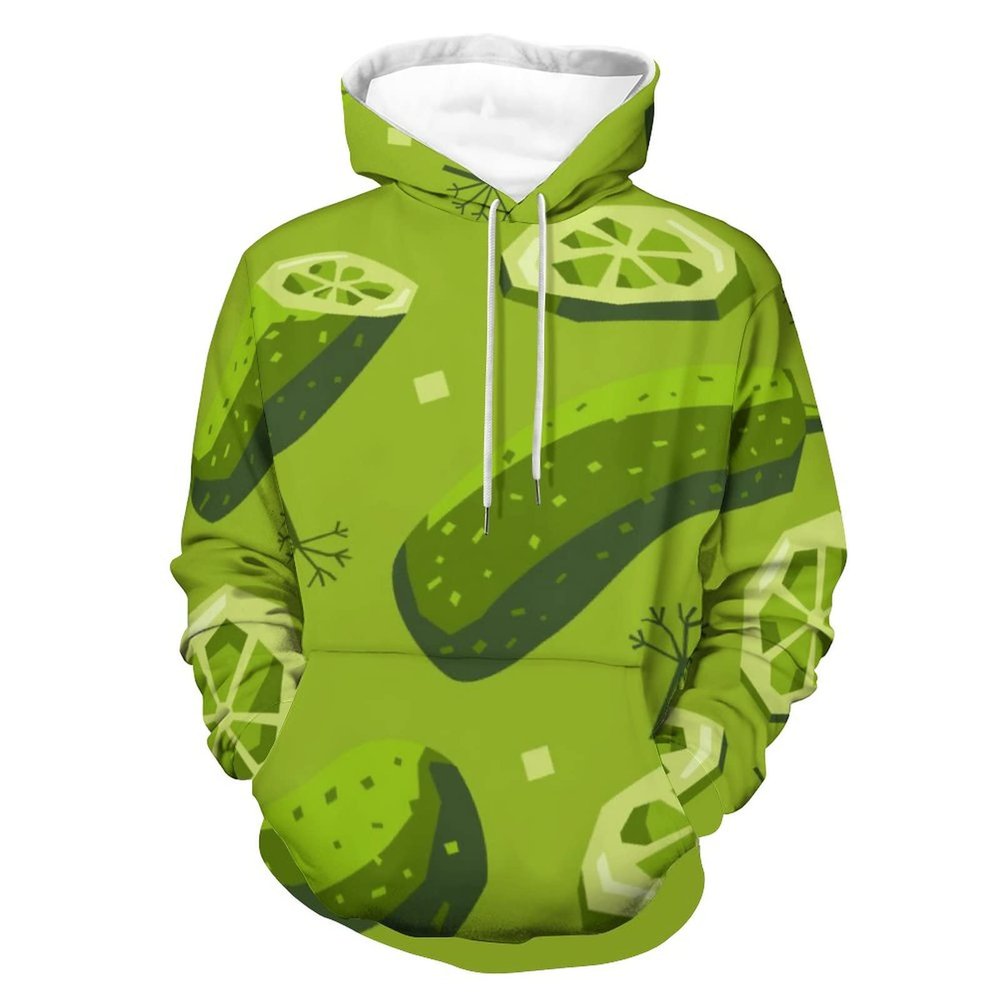 Pickles and Dill Hoodie Pullover Hooded Sweatshirt Casual Long Sleeve Sweater Tops with Pocket for Men Women L