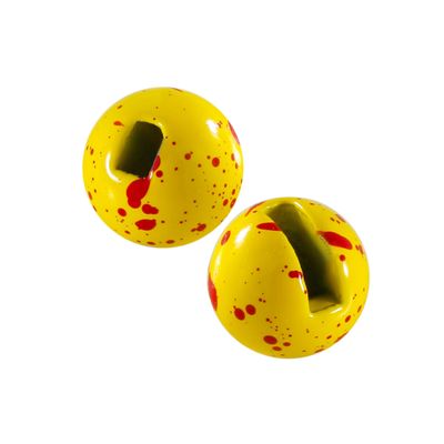 Temorah 100 Pieces 35 Colors 1.5-6.4mm Slotted Tungsten Beads for Fly Tying (Ruby Deep Lemon, 3.5mm 100 PCS)