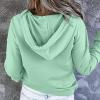 PBNBP Trendy Loose Fit Sweatshirts for Teen Girls Kangaroo Pockets Solid Color Hooded Daily Wear Hoodies Pullover Buttons Long Sleeve Fall Winter Tops Sudaderas view 3