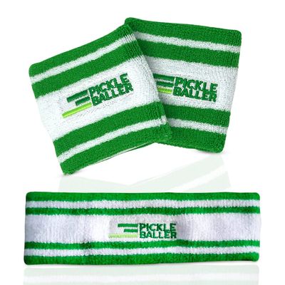 Super Fly Goods  Premium Pickleball Gifts & Accessories for Men & Women | 2 Wrist Sweat Bands & 1 Headband | Sweat Band Set (Pickleball Head & Wristband Set)