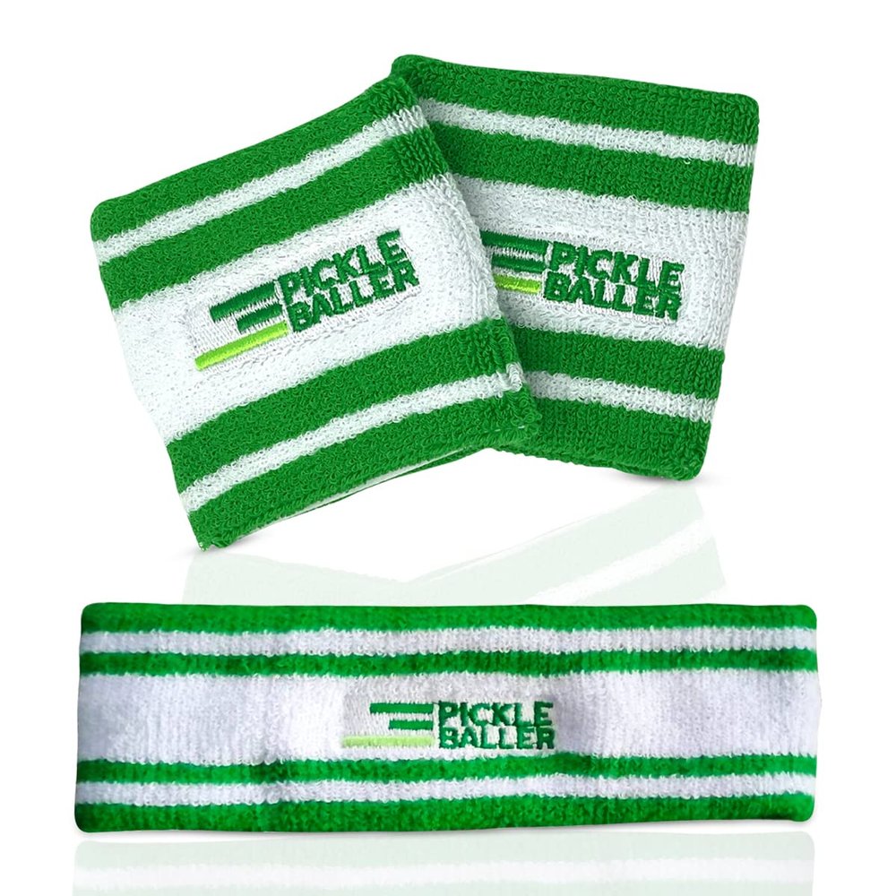 Super Fly Goods  Premium Pickleball Gifts & Accessories for Men & Women | 2 Wrist Sweat Bands & 1 Headband | Sweat Band Set (Pickleball Head & Wristband Set)