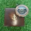 Calif International Pocket Compass Push Button with Wood Box Compass view 3