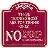 These Tennis Courts are for Tennis Only Dcor Sign, Burgundy Dark, 24x24 Inches, ACM, Fade Resistant, Made in USA by Sigo Signs view 1