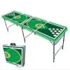 PARTYPONG 8-Foot Folding Beer Pong Table w/Cup Holes & LED Lights - Baseball Diamonds Edition view 1