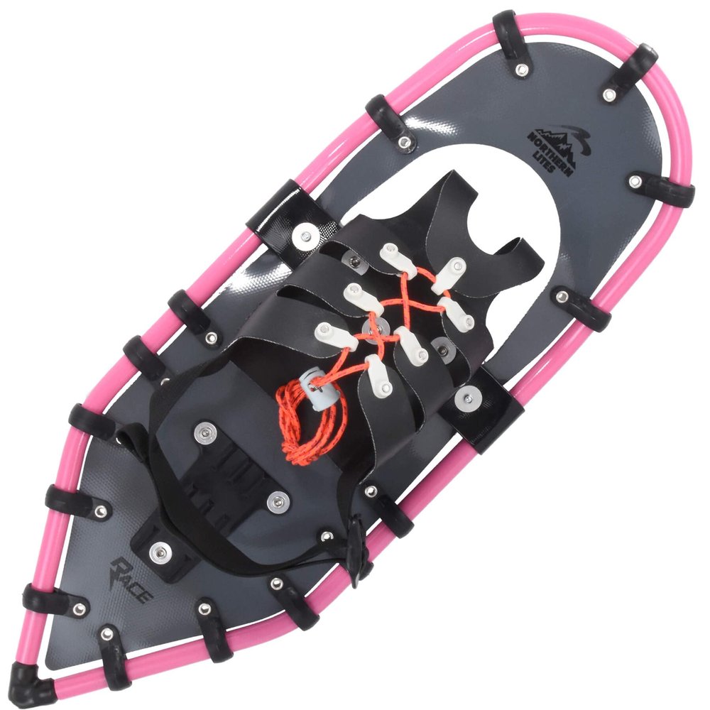 Northern Lites Ultralight Running Snowshoes for Speed & Performance | Speed Lace Binding, Race Traction, 7075-T6 Aluminum Frame | for Athletes up to 200 lbs (Pink)