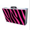 PARTYPONG 8-Foot Folding Beer Pong Table w/Cup Holes & LED Lights - Pink Zebra Edition view 2
