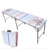 PARTYPONG 8-Foot Folding Beer Pong Table w/Cup Holes - Hockey Rink Edition view 1