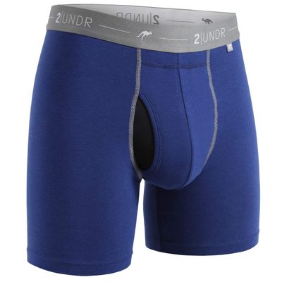 2UNDR Men's Day Shift 6" Boxer Brief Underwear (Navy/Grey, XX-Large)