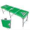 PARTYPONG 8-Foot Folding Beer Pong Table w/Cup Holes & LED Lights - Soccer Field Edition view 1
