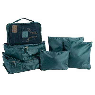 GForce 6 Piece Ultimate Traveling Set | Organizer Packing Cubes | 3 Sizes | Zippered Pouches | 3 Sizes | Suitcase Organizers | Luggage Organizers | Travel Essentials | Emerald