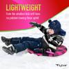 Flybar Snow Sled for Kids and Toddlers- Foam Saucer Disc, Ages 5+, Easy Grip Handles, Durable with Slick Bottom & PE Core Build, Lightweight Snow Boards, Snowboard Toys for Outdoor, Up to 110 lbs, 26" view 2