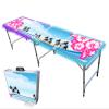 PARTYPONG 8-Foot Folding Beer Pong Table w/LED Lights - Hibiscus Edition view 1