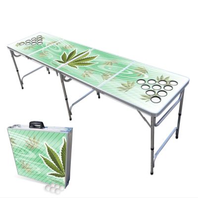 PARTYPONG 8-Foot Folding Beer Pong Table w/Cup Holes - High Times Edition