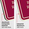 No Bicycle Riding Roller Blading Ball Playing Dcor Sign, Burgundy Dark, 24x24 Inches, ACM, Fade Resistant, Made in USA view 4