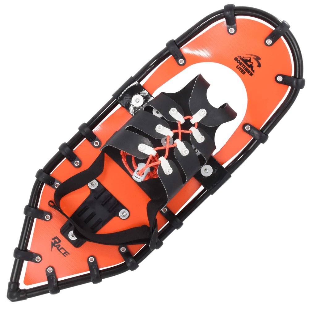 Northern Lites Ultralight Running Snowshoes for Speed & Performance | Speed Lace Binding, Race Traction, 7075-T6 Aluminum Frame | for Athletes up to 200 lbs (Orange)