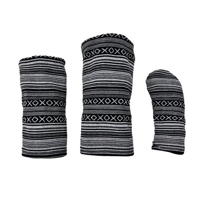 Sunfish Salt and Pepper Barrel 3 PC Set (DR, FW, HB) Golf Club Headcover Hand Woven