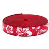 Country Brook Design - Red Hawaiian on Red Nylon Webbing (1 Inch, 10 Yards) view 1