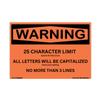 Design Your Own Custom Warning Orange and Black Peel and Stick Label Sticker Decal 25 Character Limit All Characters Will be Capitalized Made in USA (5" x 7") view 1
