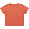 Carhartt Girls' Short-Sleeve Logo Stack T-Shirt, Living Coral, 6 view 1