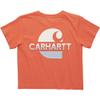 Carhartt Girls' Short-Sleeve Logo Stack T-Shirt, Living Coral, 6 view 2