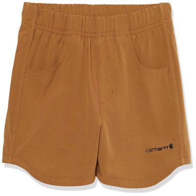 Carhartt Girls' Lightweight Ripstop Work Shorts, Brown, M (10)