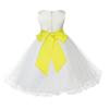 Wedding Pageant Ivory Flower Girl Rattail Edge Tulle Flower Girl Dress 829s s view 1
