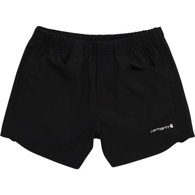 Carhartt Girls' Lightweight Ripstop Work Shorts, Caviar Black, M (10)