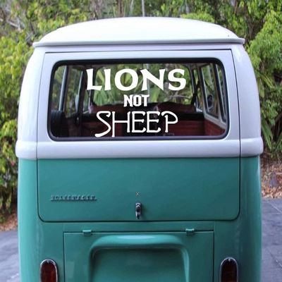 Lions Not Sheep Decal by Check Custom Design - Multiple Colors and Sizes