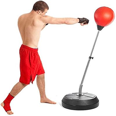 Punching Bag, Reflex Bag Boxing for Adults Kids, Punch Bags Freestanding Boxing Punching Bag Reflex Speed Punching Bags, Adjustable Height for Adult&Kid, Boxing Punching Ball